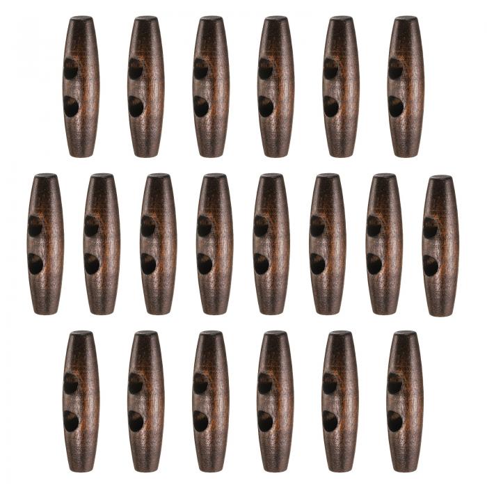 uxcell 20個の木製トグルボタン45mm / 1.8