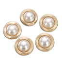 uxcell 28Lパールゴー ルドメタルボタン5個18mm 11/16