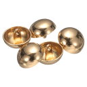 uxcell 5個のハーフドームメタルボタン、18mm / 21/32" ハーフラウンドマッシュルームパールキャップメタルボタン、ブレザースーツ、コート、ジャケット、衣類の装飾用のシャンク、ゴー ルド