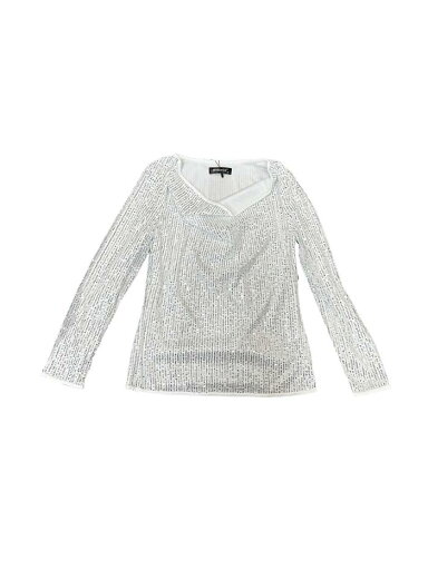 Allegra K レディース スパンコール グリッター トップス カウルネック 長袖 クラブウェア ブラウス シルバー M Allegra K レディース スパンコール グリッター トップス カウルネック 長袖 クラブウェア ブラウス シルバー M