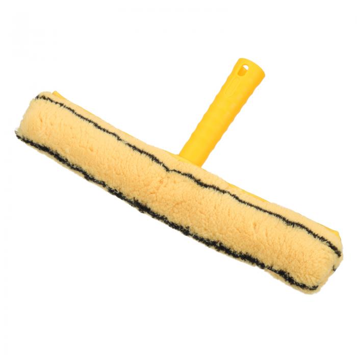 uxcell イエローハンドル付き マイクロファイバースクラバークリーニングツール 窓ガラス 大理石壁 家庭用バスルーム用 イエロー
