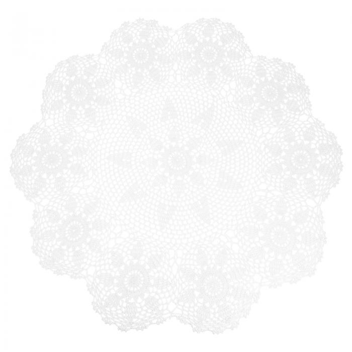 uxcell 手編み 編み物テーブルクロス 26" 手編み 編み物ドイリーテーブルクッション ラウンドバウヒニ..