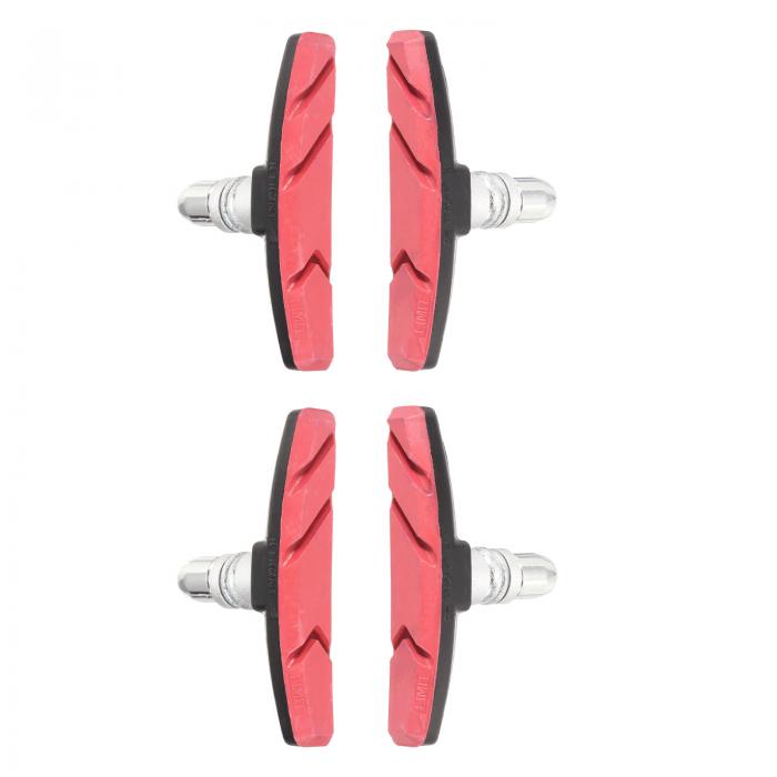 uxcell 4個 ブレーキパッド マウンテンバイク Vブレーキパッドキット ユニセックス ブレーキパッド MTB 折りたたみ自転車用 レッド