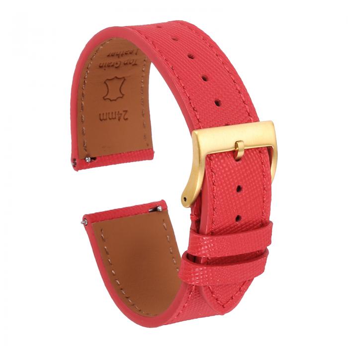 uxcell 本物のレザーウォッチバンド 23 mm クイックリリース交換用ウォッチストラップ ステンレススチ..