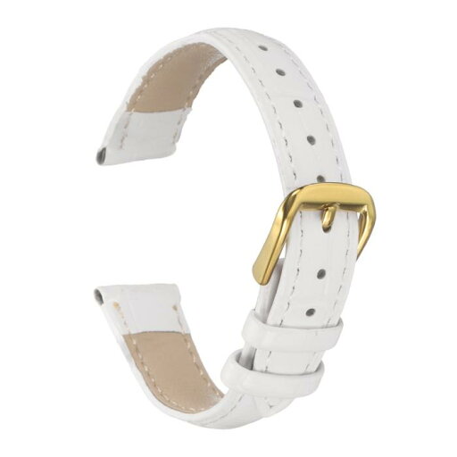 uxcell 14mmエンボスパターン牛革時計バンド、スプリングバー付きの男性と女性用交換用ホワイトゴー ルド時計ストラップ uxcell 14mmエンボスパターン牛革時計バンド、スプリングバー付きの男性と女性用交換用ホワイトゴー ルド時計ストラップ