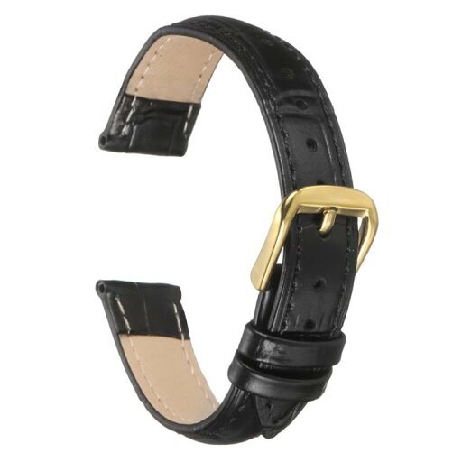 uxcell 14mmエンボスパターン牛革時計バンド、スプリングバー付きの男性と女性用交換用ウォッチストラップ、黒ゴー ルド uxcell 14mmエンボスパターン牛革時計バンド、スプリングバー付きの男性と女性用交換用ウォッチストラップ、黒ゴー ルド