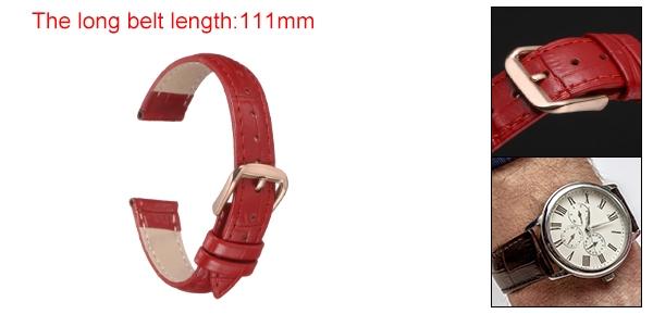 uxcell 14mmエンボスパターン牛革時計バンド、スプリングバー付きの男性と女性用交換用レッドローズゴー ルド