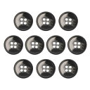 uxcell 10個の樹脂製ボタン、15mm 5/8インチ 4つの穴の丸い模様のフラットバックボタン、コート、スーツ、衣類、ガーメント&DIYクラフト用、2#黒...