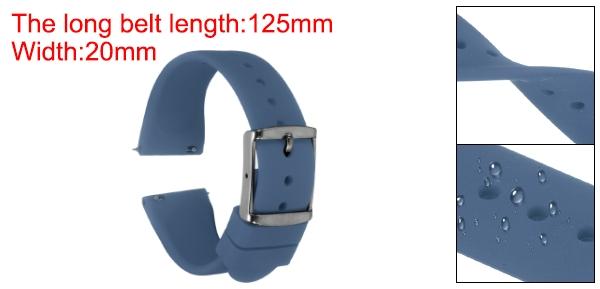 uxcell 20mm クイックリリース ソフトラバー 交換品 ウォッチストラップ シリコン 腕時計バンド ステンレススチール 黒 クラ スプ メンズ レディース 用 ダークブルー