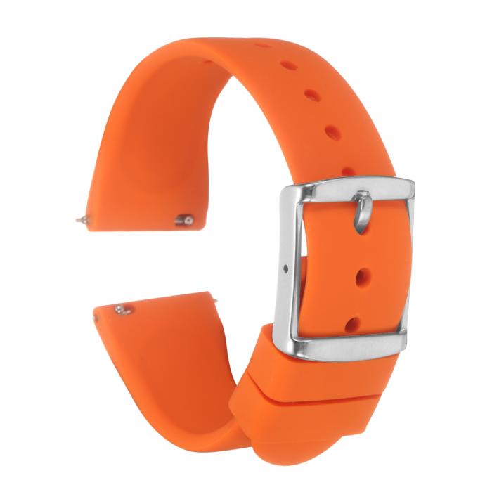 uxcell 20mmクイックリリースソフトラバー交換用ウォッチストラップ、ステンレススチールシルバークラ ..