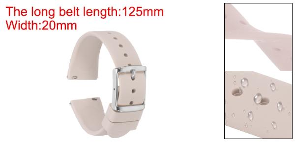 uxcell 20mm クイックリリース ソフトラバー 交換品 ウォッチストラップ ステンレススチール シルバー クラ スプ メンズ レディース 用 ピンク