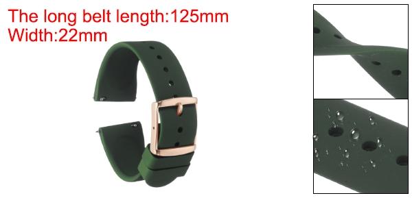 uxcell 22mm クイックリリース ソフトラバー 交換品 ウォッチストラップ シリコン 腕時計バンド ステンレススチール ローズゴー ルド クラ スプ メンズ レディース 用 ディープグリ ーン