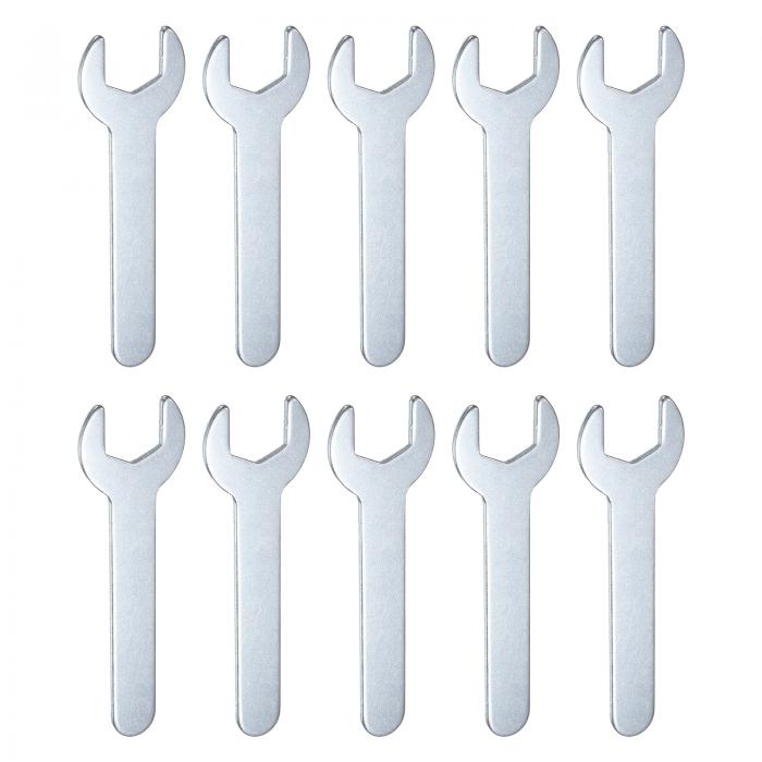 uxcell 10個セット 小型レンチ オープンエンドレンチ 15x87x2mm メートル単位 U字型シングルオープンエンドスパナ 超薄型小型フラットヘッド 溶融亜鉛メッキレンチ 自動車修理 家具組み立て用