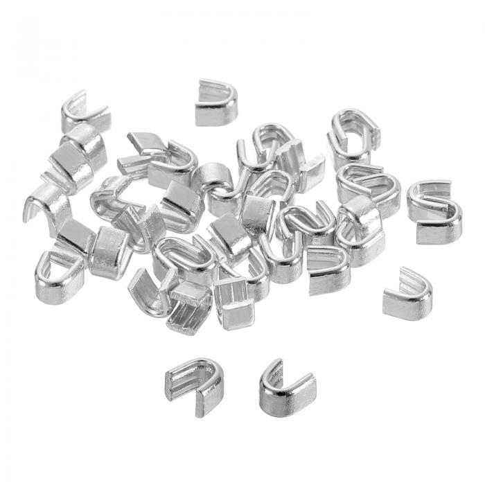 uxcell 80個 ジッパースライダーリテーナー #3 U字型トップストッパークローズドエンドジッパースライダー バッグ コート ジャケット DIY裁縫交換用...