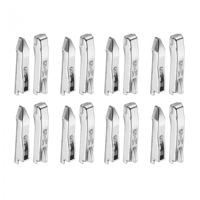 uxcell 8セット ダブルオープンジッパー修理ラッチキット バッグ コート ジャケット ジッパー修理交換用#5銅製挿入ピンジッパーストッパー シルバー