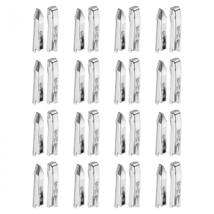 uxcell 16個 ダブルオープンジッパー修理ラッチキット #5銅製インサートピンジッパーストッパー バッグ コート ジャケット ジッパー修理交換用 シルバー