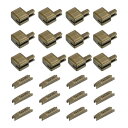 uxcell 12セット ジッパーラッチスライダーリテーナーキット ジャケットコートDIY裁縫交換用 #3亜鉛合金ジッパーボトムストッパーと挿入ピン ブロンズ