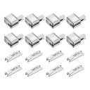 uxcell 8セット ジッパーラッチスライダーリテーナーキット ジャケットコートDIY裁縫交換用 #3亜鉛合金ジッパーボトムストッパーとインサートピン シルバ...