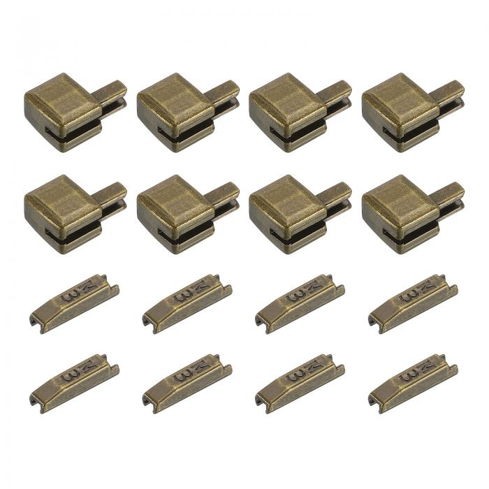 uxcell 8セット ジッパーラッチスライダーリテーナーキット ジャケットコートDIY裁縫交換用 #3亜鉛合金ジッパーボトムストッパーとインサートピン付き ブ...