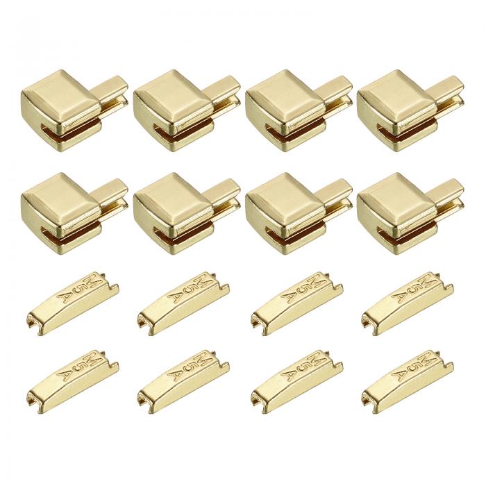 uxcell 8セット ジッパーラッチスライダーリテーナーキット ジャケットコートDIY裁縫交換用 #5亜鉛合金ジッパーボトムストッパーとインサートピン ライト...