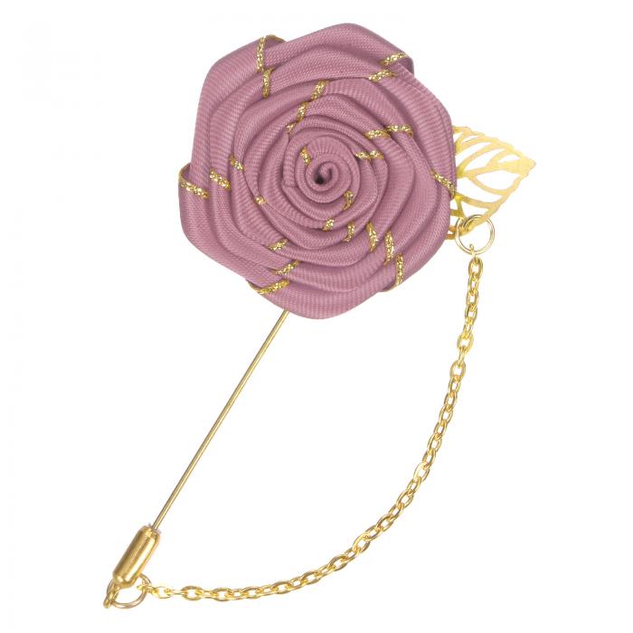 M METERXITY ローズブローチピンクロスローズフラワーウィズ金色リーフブローチ ローズフラワーラ ペルピンフォーメンウェディングアクセサリー スーツタキ...