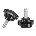 M METERXITY 2個入り スタークランピングノブ 機械/電子機器/家具/傘ベース用 M8x25mmメススレッド手締めネジ 機械ハンドル交換【ステンレス鋼...