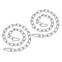 PATIKIL 3/16 x 40" フィットネスチェーン 2個 ポーチ用ハンギングスイングチェアチェーン ヘビーデューティ フィットネス延長 ハンモックハードウェアキット ゲートリンクチェーンロック パンチングバッグ アウトドアフェンス用 シルバー