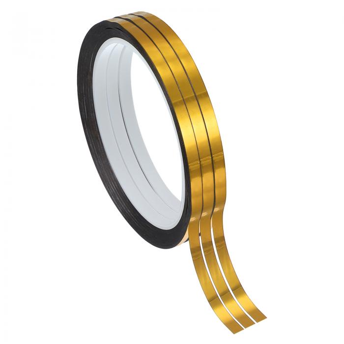 PATIKIL メタライズポリエステルフィルムテープ 3/16" x 55ヤード 3パック メタリックデコテープ 光沢 ..