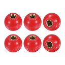 M METERXITY 6個入り ねじ込み式ボールノブ M5女性用スレッド16mm直径。旋盤/機械/芝刈り機用 熱硬化性ボールノブ ラウンドフェノール真鍮インサ...