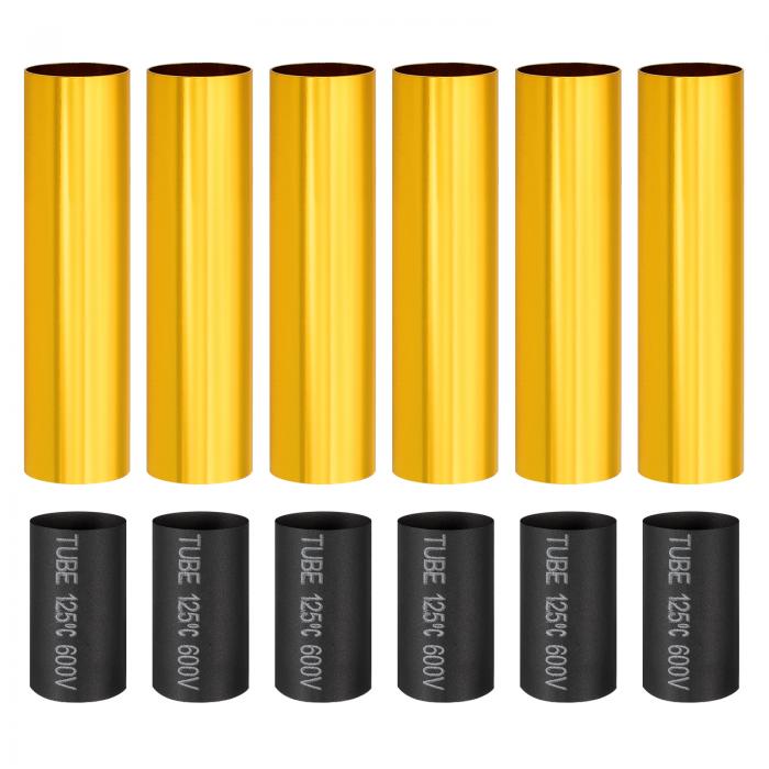 PATIKIL 3.5"キャンドルカバースリーブ 6個 金属E12シャンデリアソケットスリーブ 断熱収縮性防炎チュ..