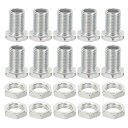 PATIKIL M10x18mm六角ボルトとナットキット、10セットの細いねじ穴ボルトアソートメント六角ヘッドボルトシャンデリア用ファスナー
