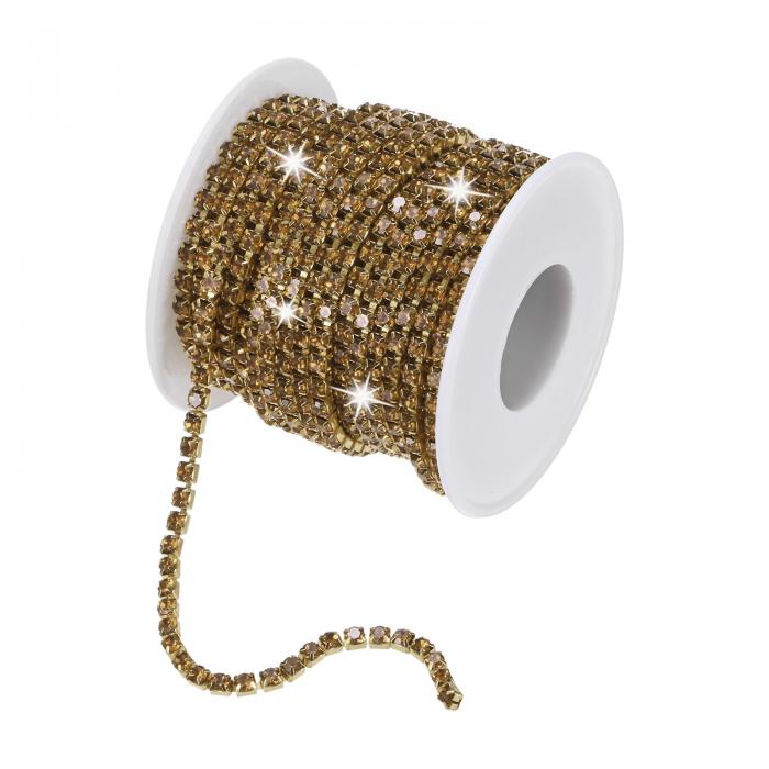 M METERXITY 水晶ラインストーンクローズチェーン 4 mm 10ヤードシングルロートリミングクローチェーン..