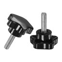 M METERXITY 2個入り スタークランピングノブ 機械/電子機器/家具/傘ベース用 M6x20mmメススレッド手締めネジ 機械ハンドル交換【ステンレス鋼...