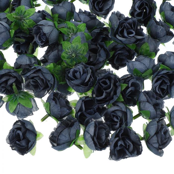 PATIKIL 1.18インチミニ人工バラ 花 ヘッド 100個 シルクバラ 花束フェイクフラワー DIYウェディングブ ライダルシャワー誕生日ホームデコレーションパーティー装飾 ミストブルー