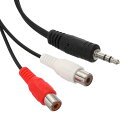 PATIKIL RCA Y スプリッター ケーブル 0.8 フィート / 0.25 メートル RCA オス デュアル RCA メス コネクタ RCA スプリッター ステレオ Y アダプター MP3 サブウーファー スピーカー CD プレーヤー用 ゴー ルド/黒