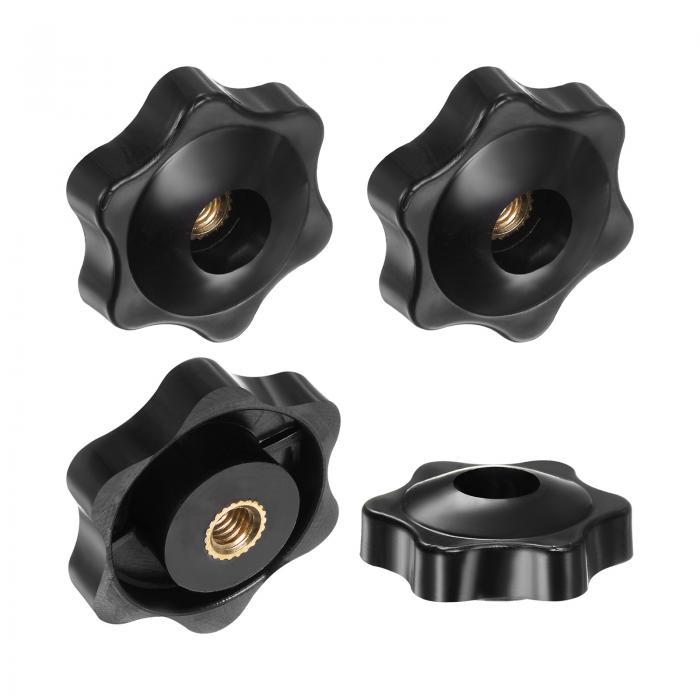 M METERXITY 4パック6スターノブ M5女性スレッド31mm六角ヘッドスルーホールクランピンググリッ プハン..