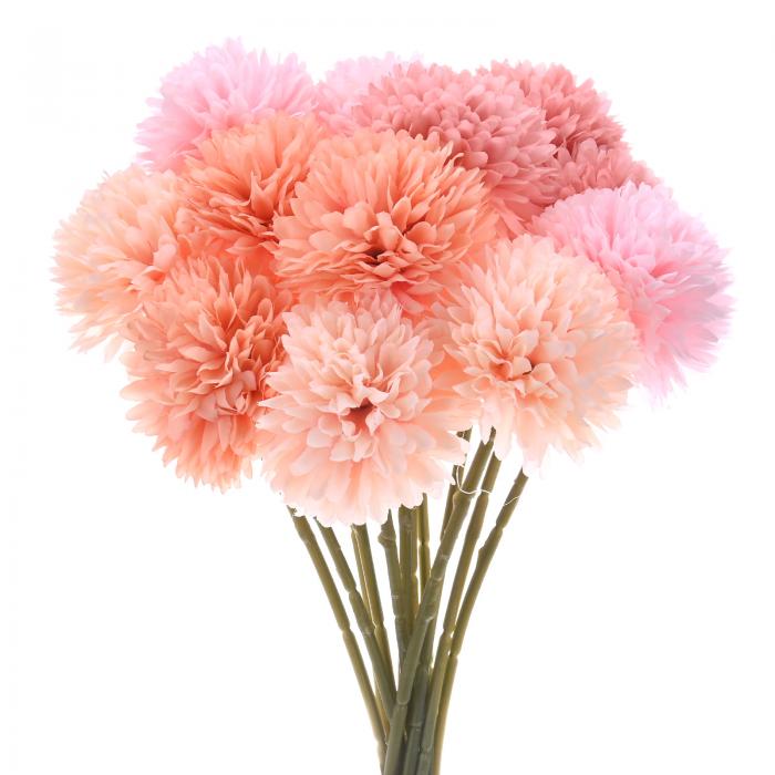 M METERXITY 12個入り 人工キクボール花 11" フェイクアジサイシルクブーケ ウェディング/クリスマス用..