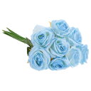 PATIKIL 8個の偽のバラ バラの人工花 人工バラ 長い茎のシルクバラ リアルルック リアルタッチの花束 ホームデコレーション テーブルデコレーション ウェ...