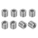 PATIKIL 316ステンレス鋼スレッドアダプタースリーブ縮小ナット8個M10 x 1.5メスからM6 x 1メス修理インサートナットスクリューレデューサー変換ファスナー10mm(3)