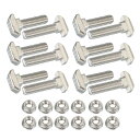 PATIKIL M8×33 mm Tスロットボルト、12セットの槌ヘッド付き六角フランジナットTボルトスタッドスライディングスクリュー、45シリーズアルミニウム押出プロファイル用、シルバー(4)