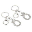 PATIKIL イニシャルレターキーチェーン 2個 レターOクラウンデザ