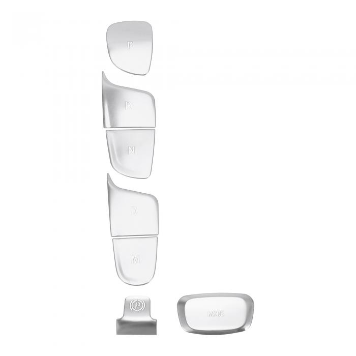 TUCKBOLD ビュイックに対応 エンビジョン 2021-2023用 ギアシフト・ハンドブレーキパネルボタンスイッチカバー センターコンソール インテリアトリム スタイリング ボタンキャップ シルバートーン 1セット