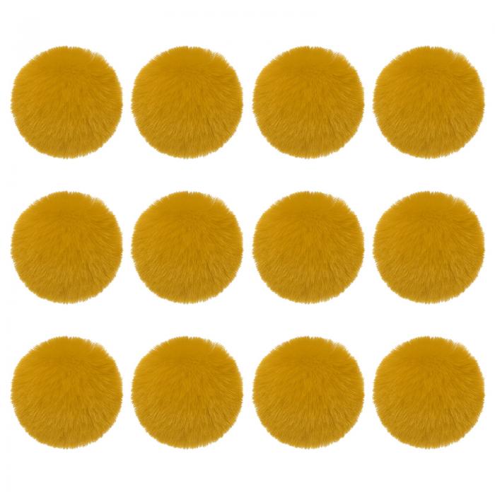 PATIKIL 帽子用フェイクファーポンポン 12個 フワフワした柔らかいファーポンポンボール キーチェーン ..