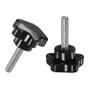 M METERXITY 2個入りスタークランピングノブ 機械/電子機器/家具/傘ベース用 M6x25mmメススレッド手締めネジ 機械ハンドル交換【ステンレス鋼 ...