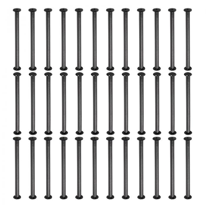 PATIKIL 50セットのシカゴネジ 75mm lシカゴネジバインディングポストネジボルトレザーリベットファスナーコネクター レザーベルトスクラップブックフォトアルバム用 ブ ラッ ク