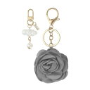 PATIKIL 花のキーチェーン エナメルキーチェーンかわいいバラの花ペンダントキーリング財布バッグアクセサリーカーリングペンダントハンドバッグキー用 グレー