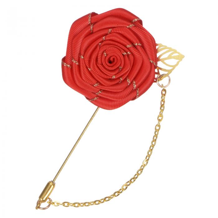 M METERXITY ローズブローチピンクロスローズフラワーウィズ金色リーフブローチ ローズフラワーラ ペルピンフォーメンウェディングアクセサリー スーツタキ...