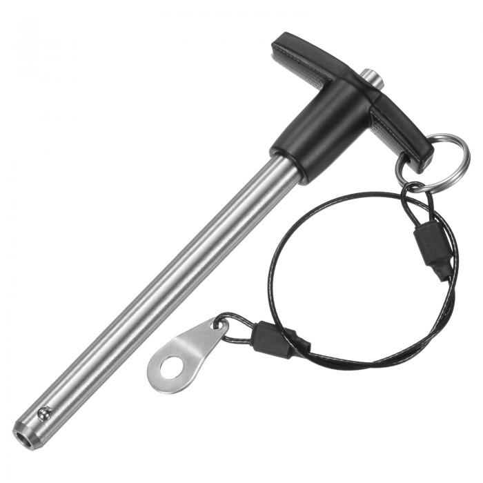 M METERXITY Tハンドルロックピン 3/8インチ[9.5mm]径 3-17/32インチ[90mm]使用長さプッシュボタンリリースロックピンWランヤードケーブル スピーカー/航空/ジム/機械用[304ステンレス鋼]
