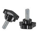 M METERXITY 2個入りスタークランピングノブ 機械/電子機器/家具/傘ベース用 M10x25mmメススレッドハンドタイトニングスクリュー マシンハンド...