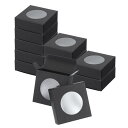 PATIKIL ペーパーソープボックス 12個3" x 1.2" x 4.3" クラフトスクエアペーパーボックス ハンドメイドソープボックス ラウンドクリアウィンドウ付き ベーカリー キャンディ ソープメイキング 誕生日 クリスマス DIY クラフト 黒